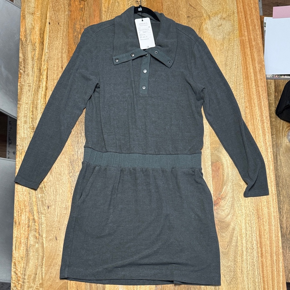 CAbi ‘Haven’ Charcoal Long Sleeve Dress